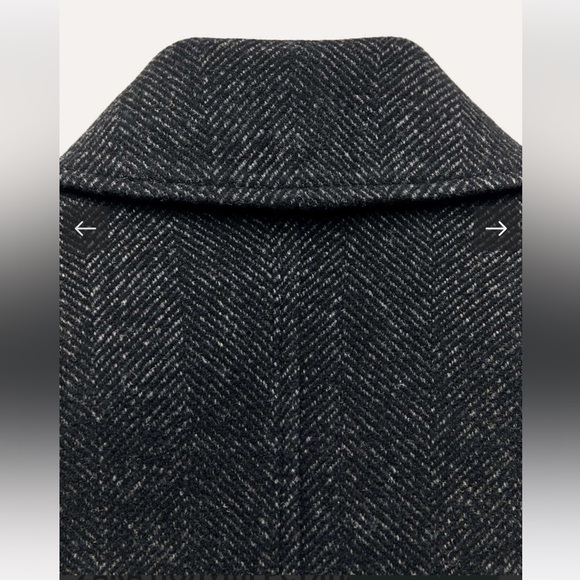 Zara Zippered Wool Blend Jacket ZW collection gray black herringbone 2143/866 XS - Picture 10 of 15